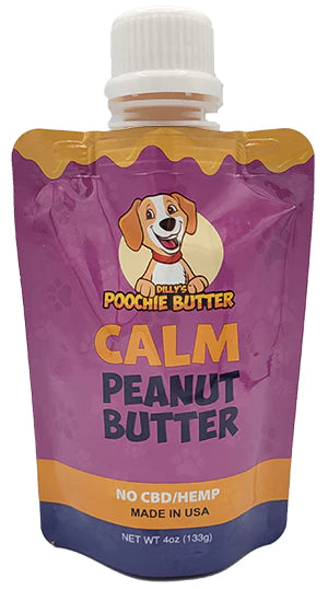 Poochie Buetter Calming Peanut Butter Squeeze Pack 4oz (No CBD)