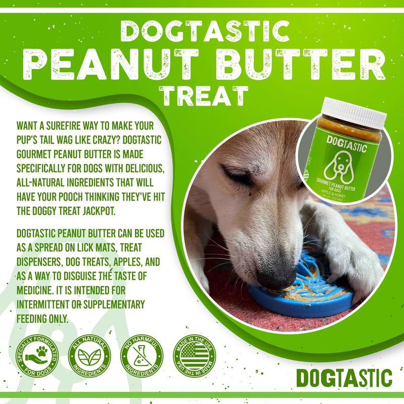 DOGTASTIC GOURMET PEANUT BUTTER FOR DOGS - APPLE & HONEY FLAVOR