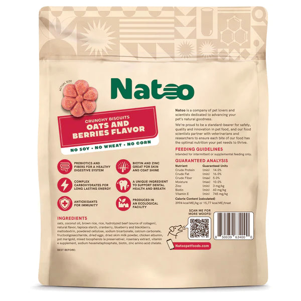 Natoo Crunchy Biscuits Oats And Berries Flavor