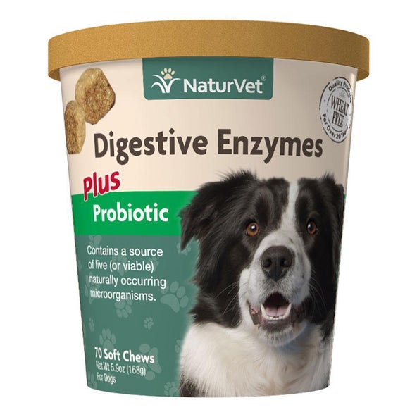 NaturVet Digestive Enzymes Plus Probiotic (Dog) 70ct