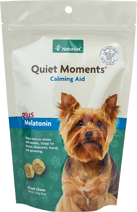 NaturVet Quiet Moments Calming Aid Plus Melatonin Dog Soft Chews