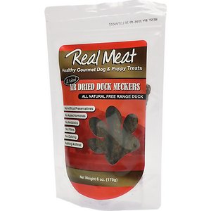 The Real Meat Company Duck Neckers Air-Dried Dog Treats, 6-oz bag