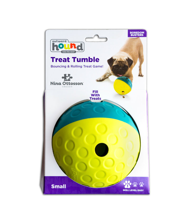 Treat Tumble Interactive Puzzle Dog Toy, Blue, Small