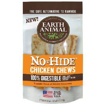 Earth Animal Dog Treat No Hide Chicken Chews 7" 2 Pack