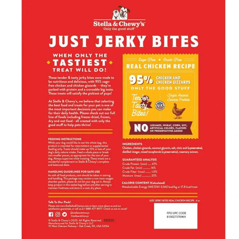 Stella & Chewy's Dog Treat Jerky Bites Chicken 6 oz