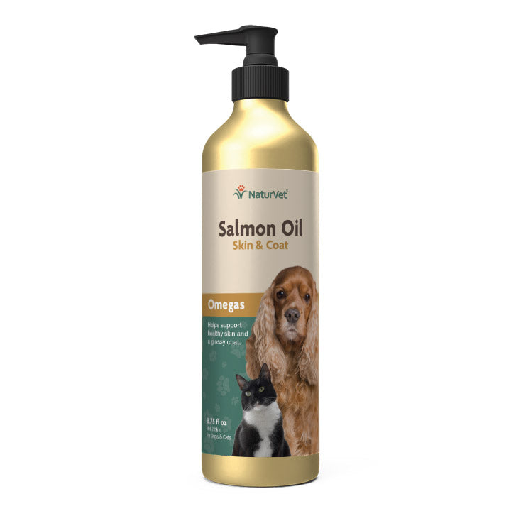 NaturVet Salmon Oil Plus Omegas Liquid Skin & Coat Supplement for Cats & Dogs