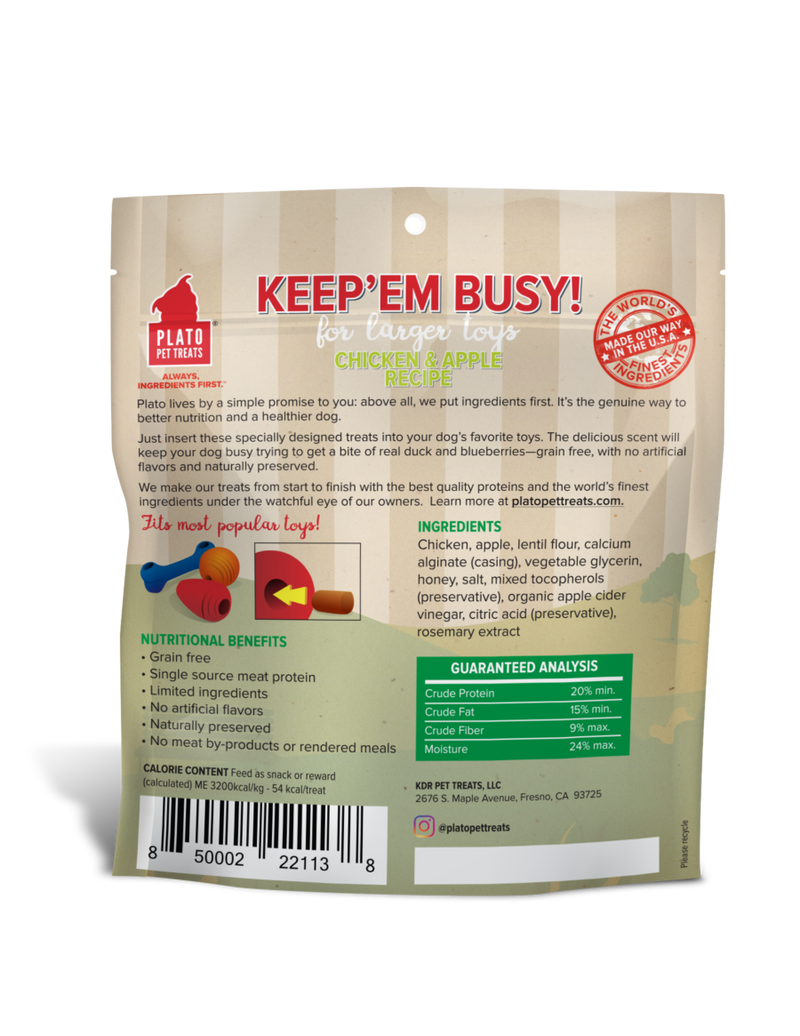 Keep'Em Busy Chicken & Apple Meat Sticks for Larger Toys