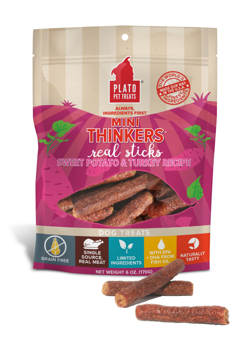 Mini Thinkers Grain Free Sweet Potato & Turkey Meat Stick Dog Treats