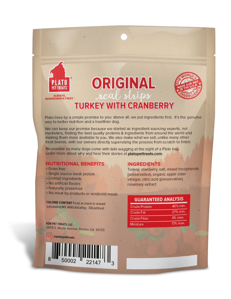 Real Strips Turkey With Cranberry Meat Bar Dog Treats