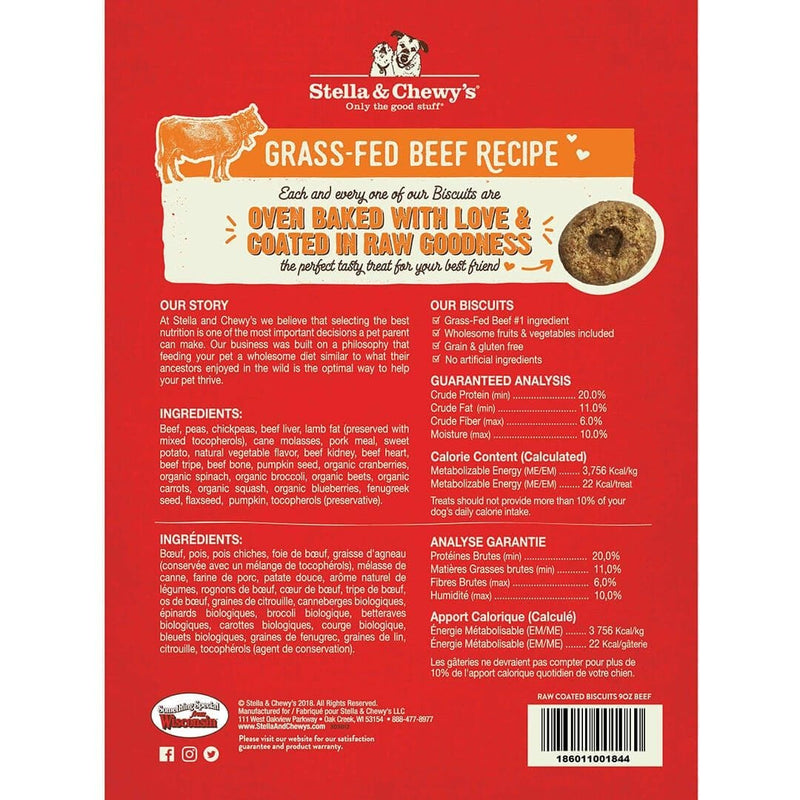 STELLA & CHEWY'S GRASS-FED BEEF RAW COATED BISCUITS