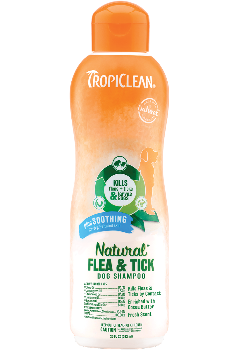 Tropiclean Natural Flea & Tick Shampoo Plus Soothing 20 oz