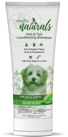 Vetality Naturals Flea & Tick Conditioning Shampoo for Dogs 8oz