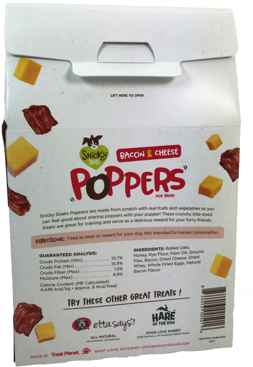 Snicky Snaks Poppers Bacon & Cheese 10oz