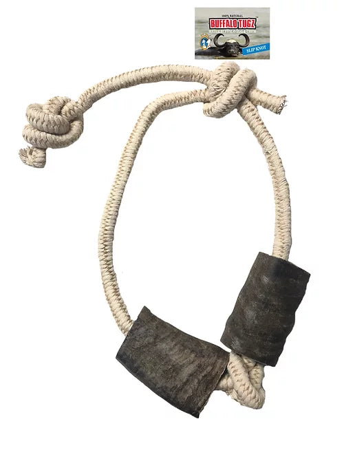 Buffalo Horn Rope Toy with Slip Knot