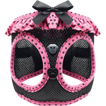 American River Choke Free Dog Harness - Hot Pink and Black Polka Dot